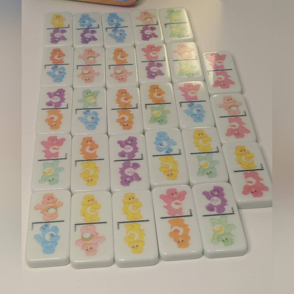 2003 Care Bears Dominoes Set Age 5+ in metal tin Complete (28) nostalgic game - Picture 5 of 5